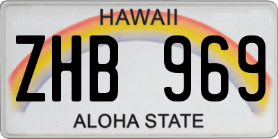 HI license plate ZHB969
