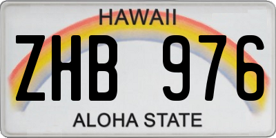 HI license plate ZHB976