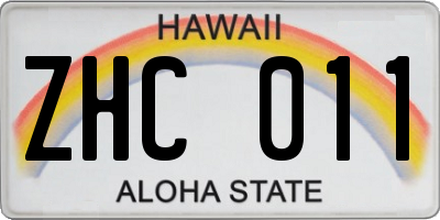 HI license plate ZHC011