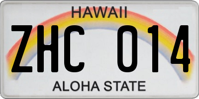 HI license plate ZHC014