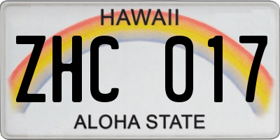 HI license plate ZHC017