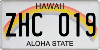 HI license plate ZHC019