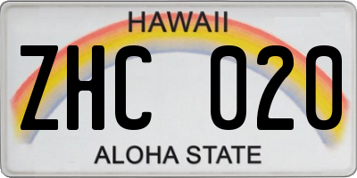 HI license plate ZHC020