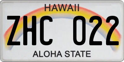 HI license plate ZHC022