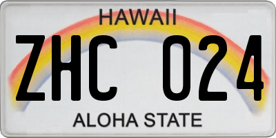 HI license plate ZHC024