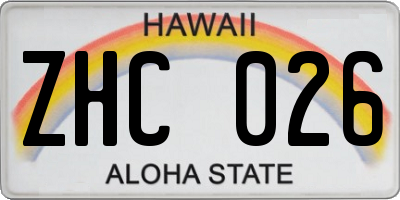 HI license plate ZHC026
