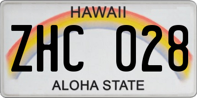 HI license plate ZHC028