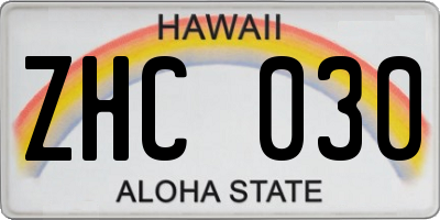 HI license plate ZHC030
