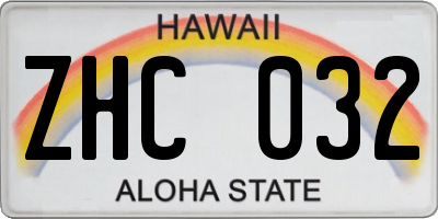 HI license plate ZHC032