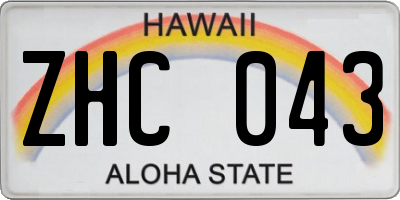 HI license plate ZHC043