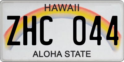 HI license plate ZHC044
