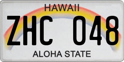 HI license plate ZHC048