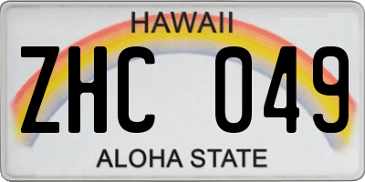 HI license plate ZHC049