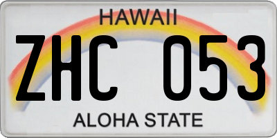 HI license plate ZHC053