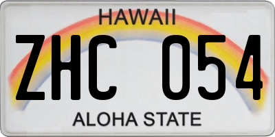 HI license plate ZHC054