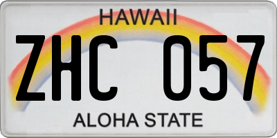 HI license plate ZHC057