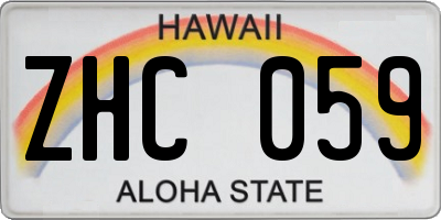 HI license plate ZHC059