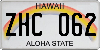 HI license plate ZHC062