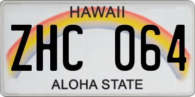 HI license plate ZHC064