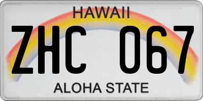 HI license plate ZHC067