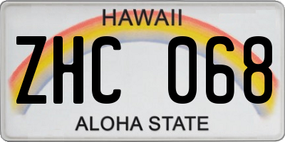 HI license plate ZHC068