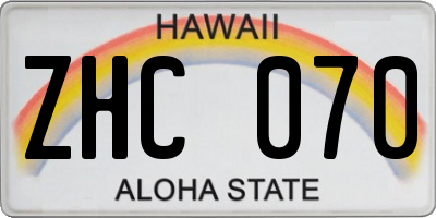 HI license plate ZHC070