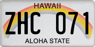 HI license plate ZHC071