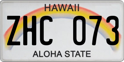 HI license plate ZHC073