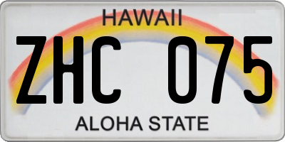 HI license plate ZHC075