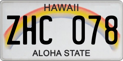 HI license plate ZHC078