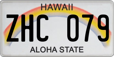 HI license plate ZHC079