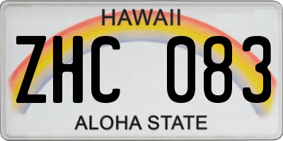 HI license plate ZHC083