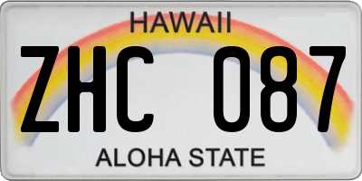 HI license plate ZHC087