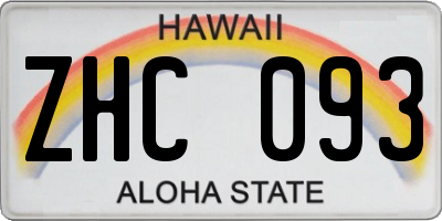 HI license plate ZHC093