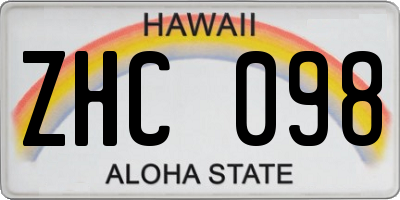 HI license plate ZHC098