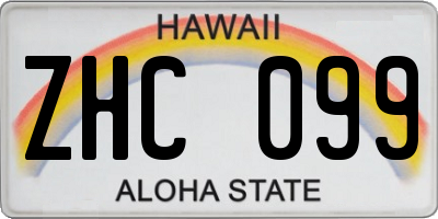 HI license plate ZHC099