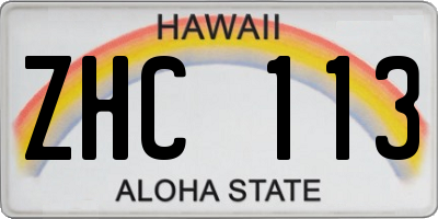 HI license plate ZHC113