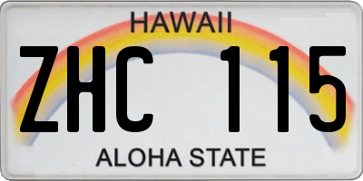 HI license plate ZHC115