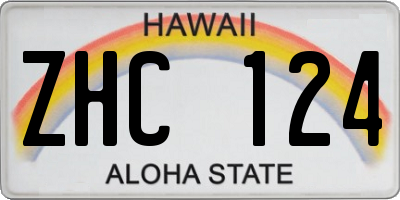 HI license plate ZHC124