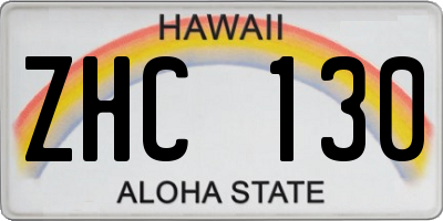HI license plate ZHC130