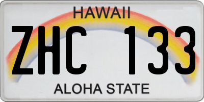 HI license plate ZHC133