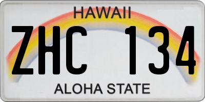 HI license plate ZHC134