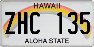 HI license plate ZHC135