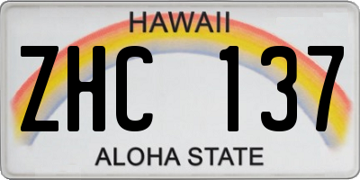 HI license plate ZHC137