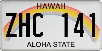 HI license plate ZHC141