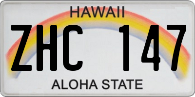 HI license plate ZHC147