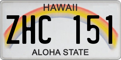 HI license plate ZHC151