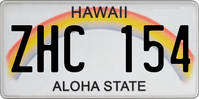 HI license plate ZHC154
