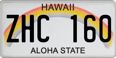 HI license plate ZHC160