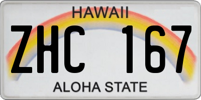 HI license plate ZHC167